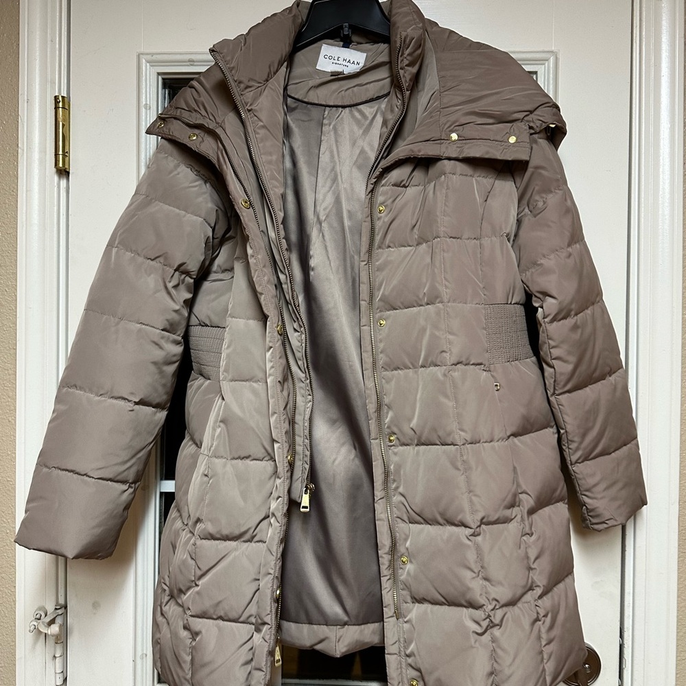 Cole Haan Cashew Color Quilted Jacket
